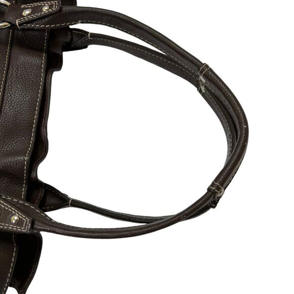 Coach Penelope Brown Ruffle Top Leather Shoulder Bag K1069-F14682 - Picture 9 of 16